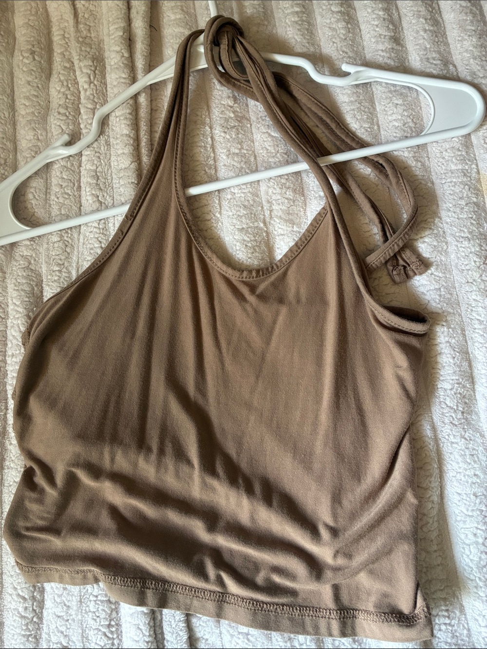 Brown Halter Crop Tank Top - Women
